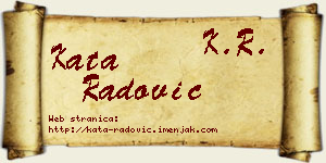 Kata Radović vizit kartica